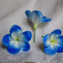 Flor Para Cabello Con Palito Tipanie Azul texturada