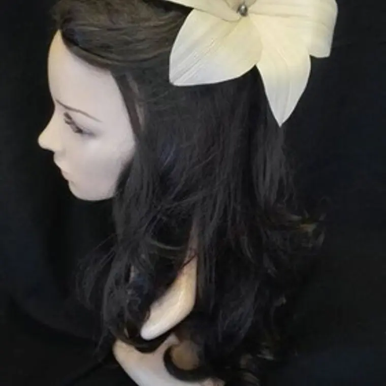 Pinche Flor Pandanus Con Perla Y Pinza Para El Cabello 4