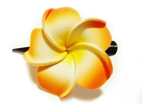 Pinche con Pinza para el cabello Frangipanie Naranjo Con Blanco