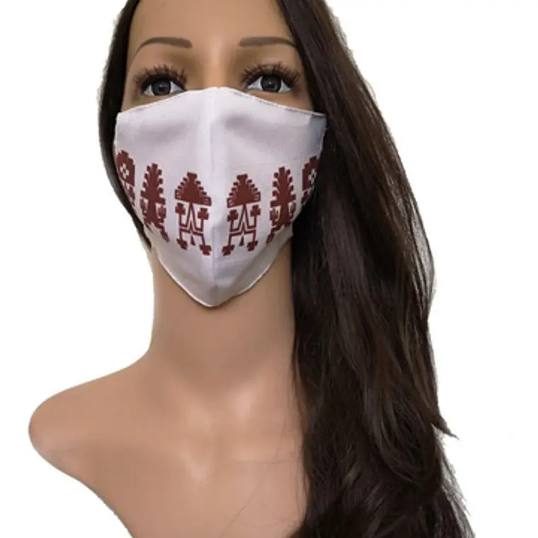 Mascarilla Cubre Boca Doble Tela Diseño Lukutuwe Mapuche 2