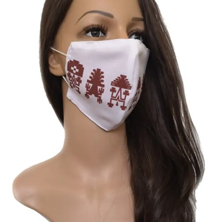 Mascarilla Cubre Boca Doble Tela Diseño Lukutuwe Mapuche 3