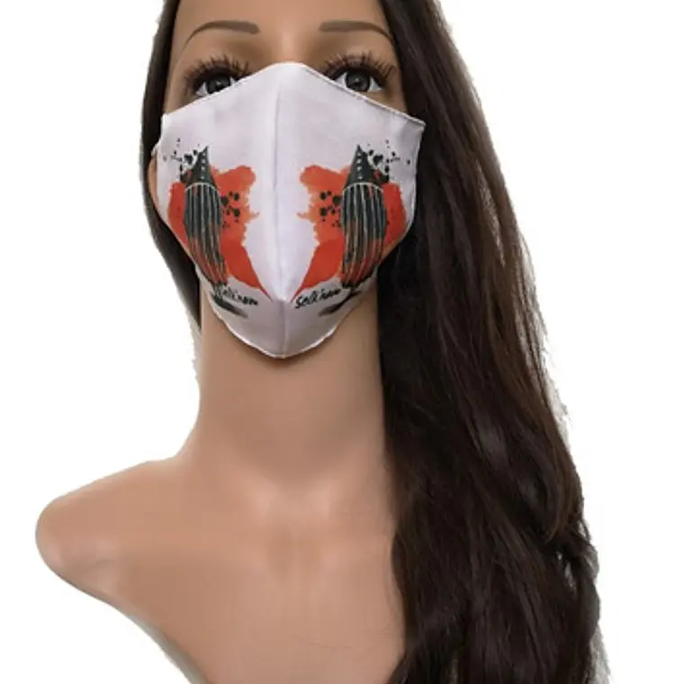 Mascarilla Cubre Boca Y Nariz Doble Tela Diseño Selknam Tanu 2