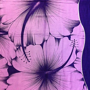 Pareo Hawaii Hibisco Grande Purpura Con Negro  1,10x1,60mts