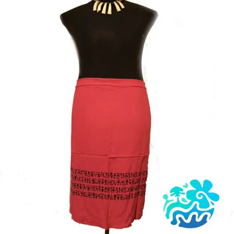 Pareo Napohe Color Fucsia Borde Rongo Rongo 1,75X1,15MTS 3