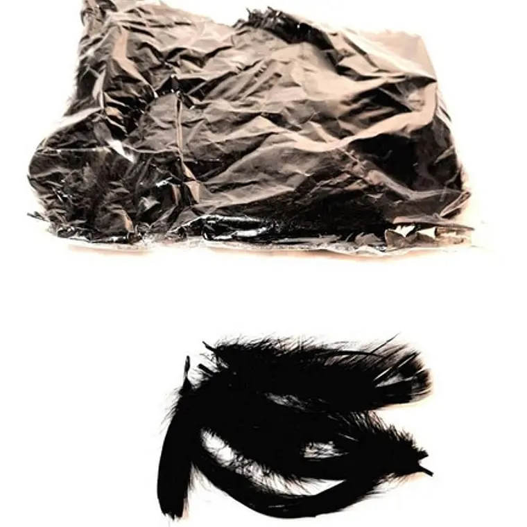 Pack 5 Bolsas Plumas Negras Ideal Artesanias 4 a 8cm 2