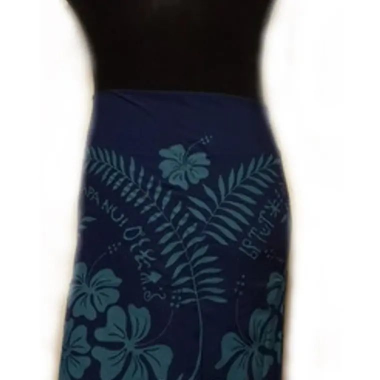 Pareo Hibisco Y Rongo Rongo azul / turquesa 1,75X1,15MTS 3