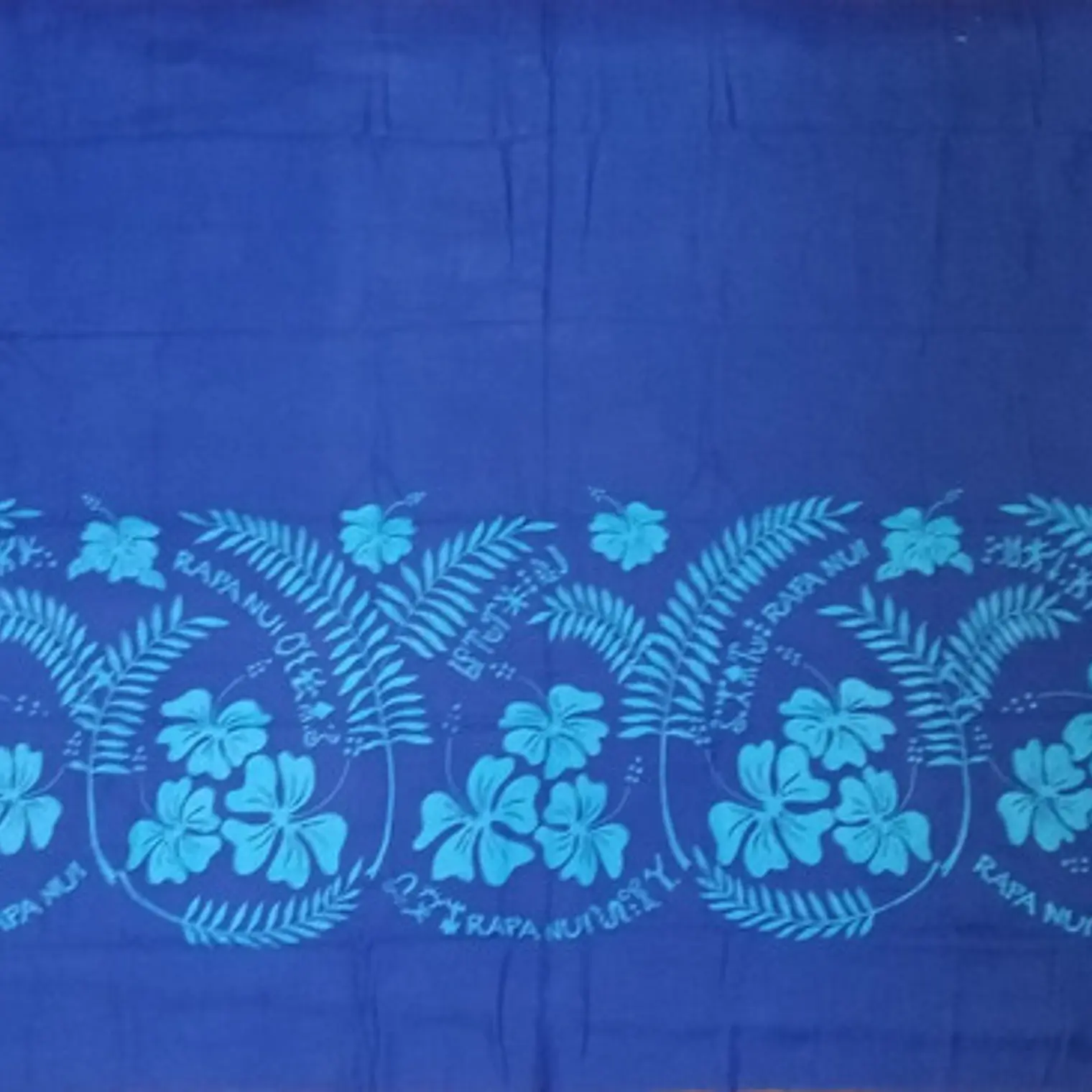 Pareo Hibisco Y Rongo Rongo azul / turquesa 1,75X1,15MTS 5