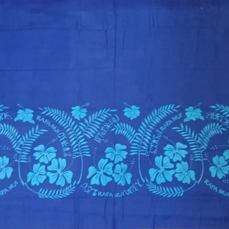 Pareo Hibisco Y Rongo Rongo azul / turquesa 1,75X1,15MTS 5