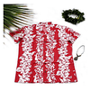 Camisa Polinesica Napohe Rojo Con franja Moai