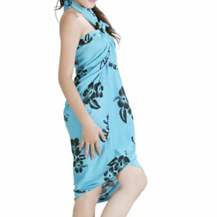 Pareo Calipso Con Hibiscos Negros Importado Desde Hawaii