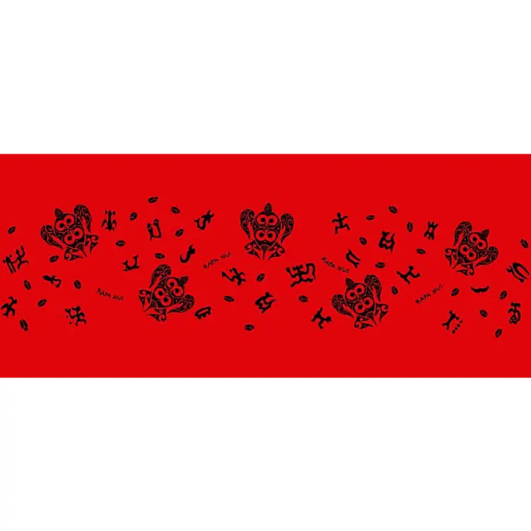 Pareo Corto Napohe Color Rojo Tortuga Rongo Rongo  1