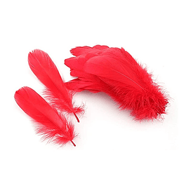Bolsa Plumas artificial color Rojo Para  4 a 8cm app100un