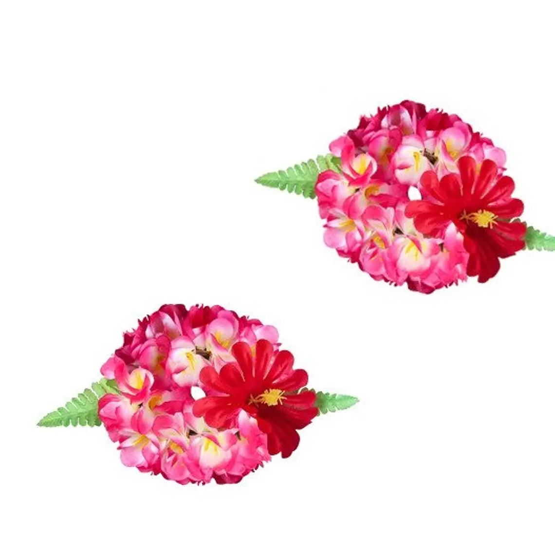 Par de Pulseras elasticada de Flores Fucsia 1