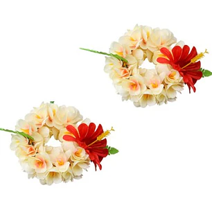 Par de Pulseras elasticada de Flores Beige