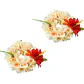 Par de Pulseras o tobillerra elasticada de Flores Beige - thumbnail 1