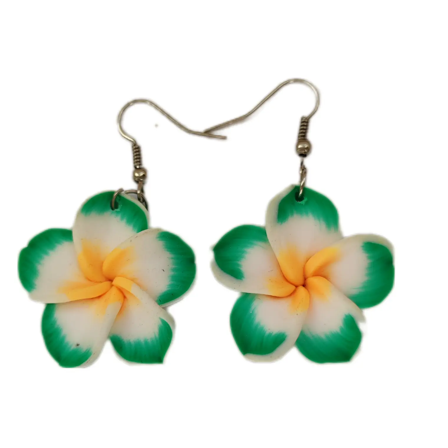 Aros Colgantes Tipanie Verde Blanco diametro 3,5cm 1