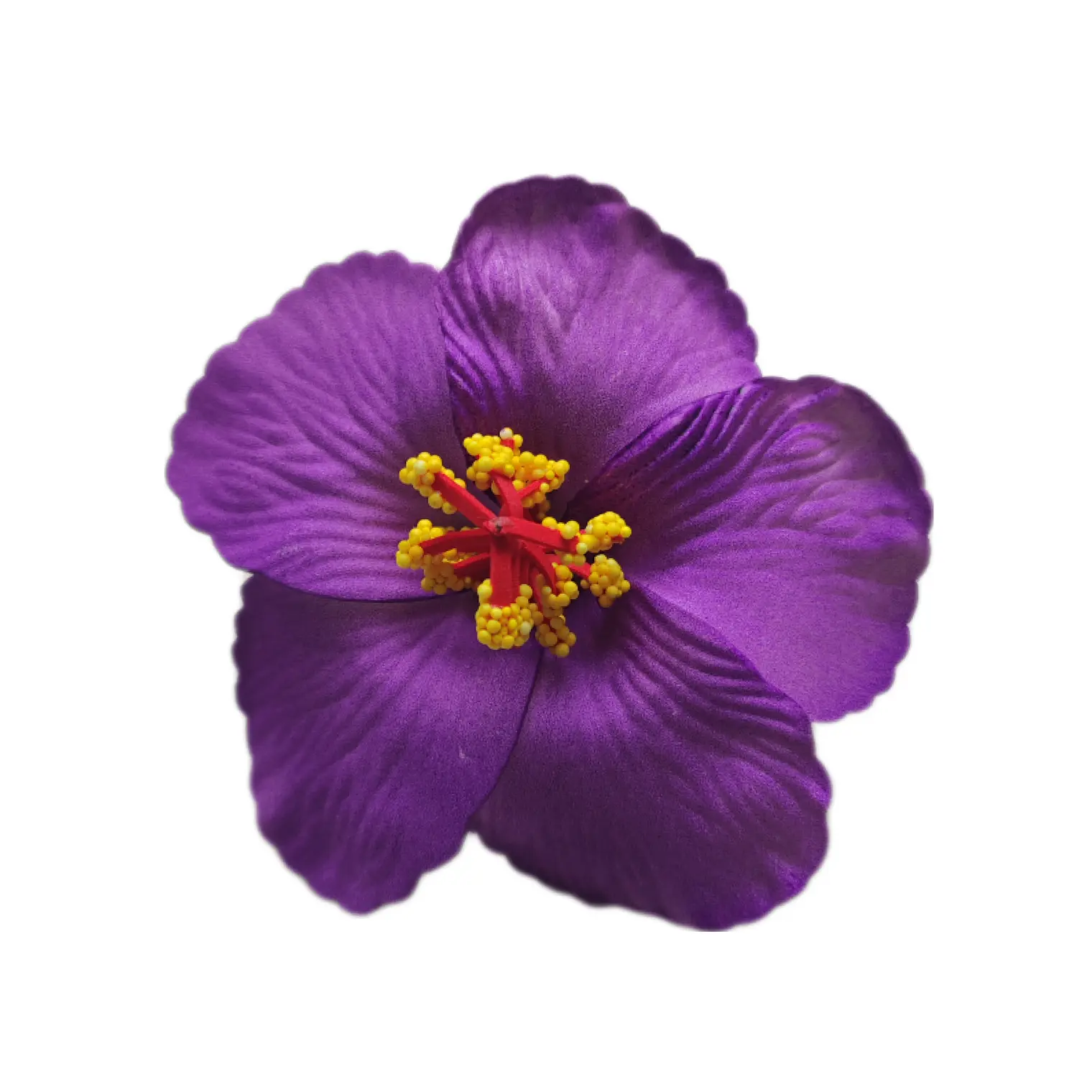 Flor Hibisco morado con pinza para el cabello 2