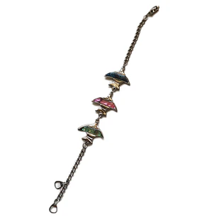 Pulsera de fantasía y abalon con 3 peces