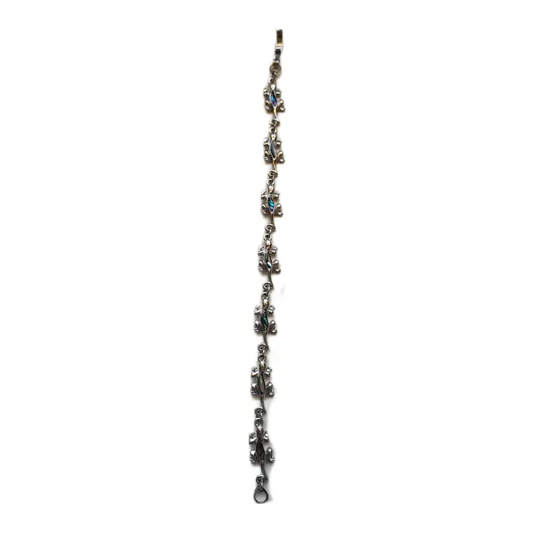 Pulsera fantasía y abalon con lagartijas/ moko 3