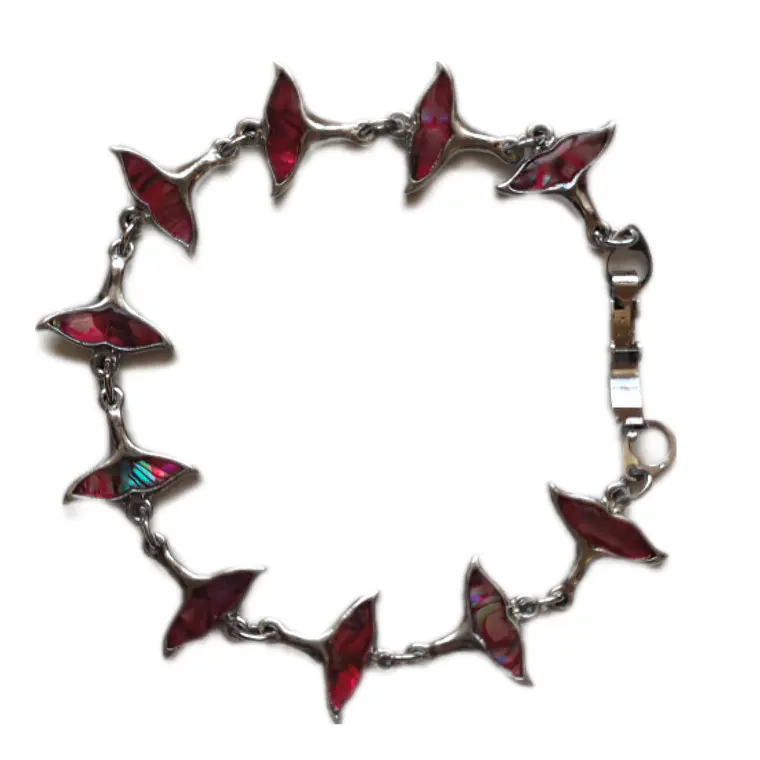 Pulsera fantasía y abalon rosado cola de ballena 1