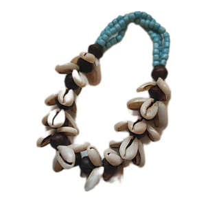 Pulsera de pure blanco con mostacilla celeste