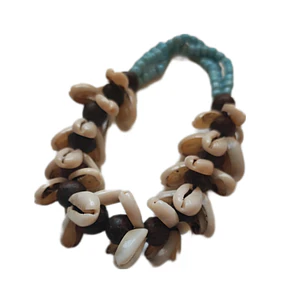 Pulsera de pure blanco con mostacilla celeste