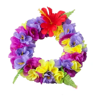 Corona De Flores Morado Con Lila Y Amarillo