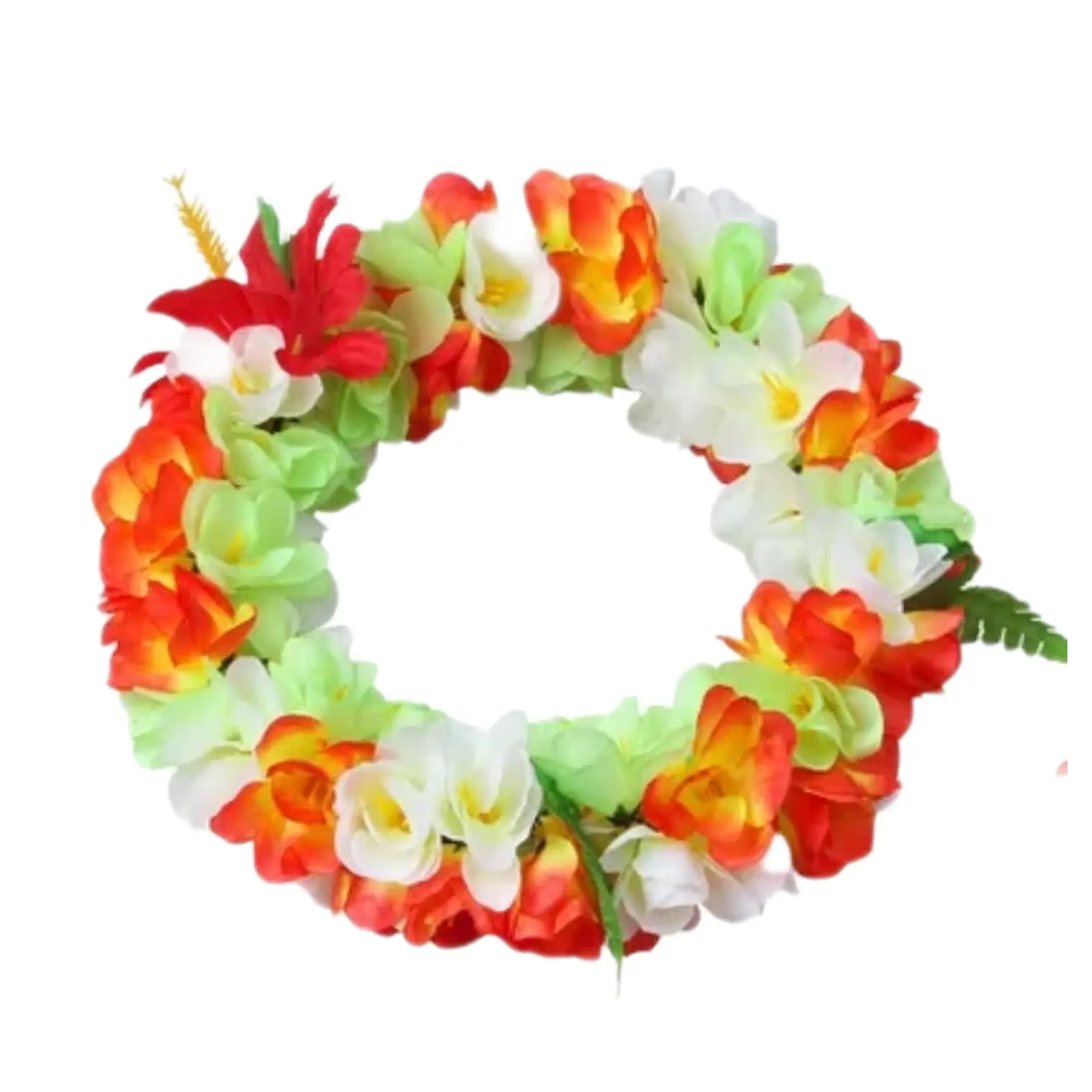 Corona De Flores verde limón y naranjo 1