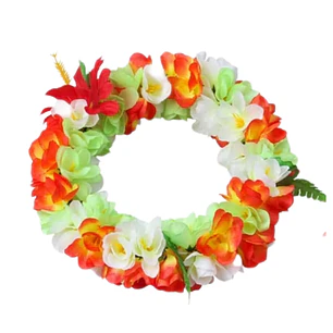 Corona De Flores verde limón y naranjo