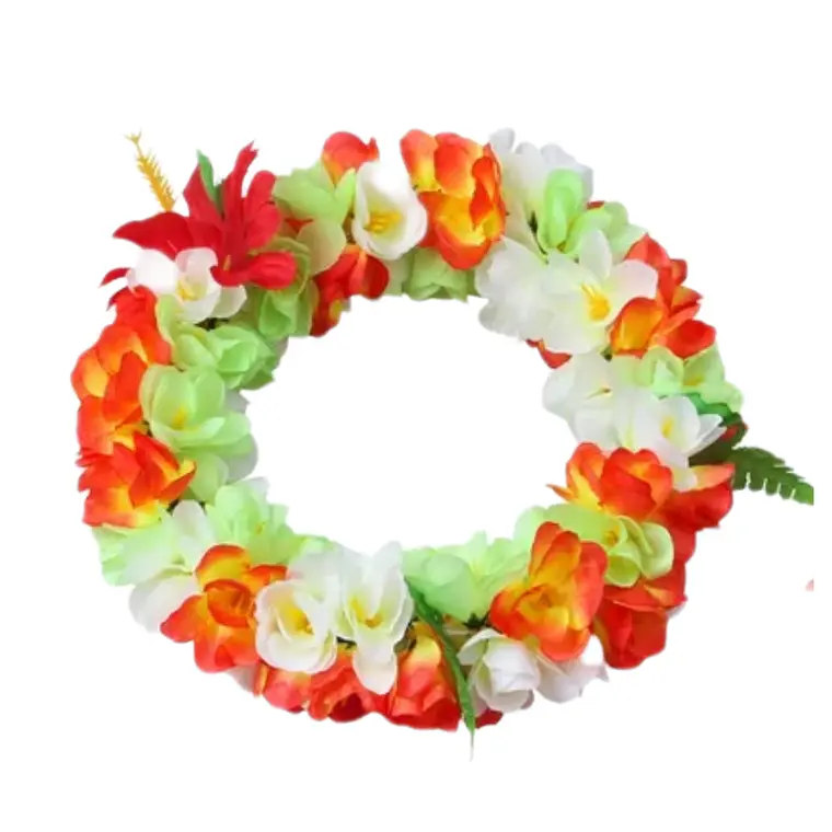 Corona De Flores verde limón y naranjo 1