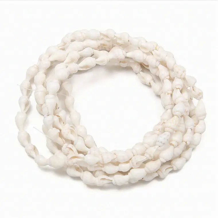 Collar De Conchitas Blanco Largo 120cm 3