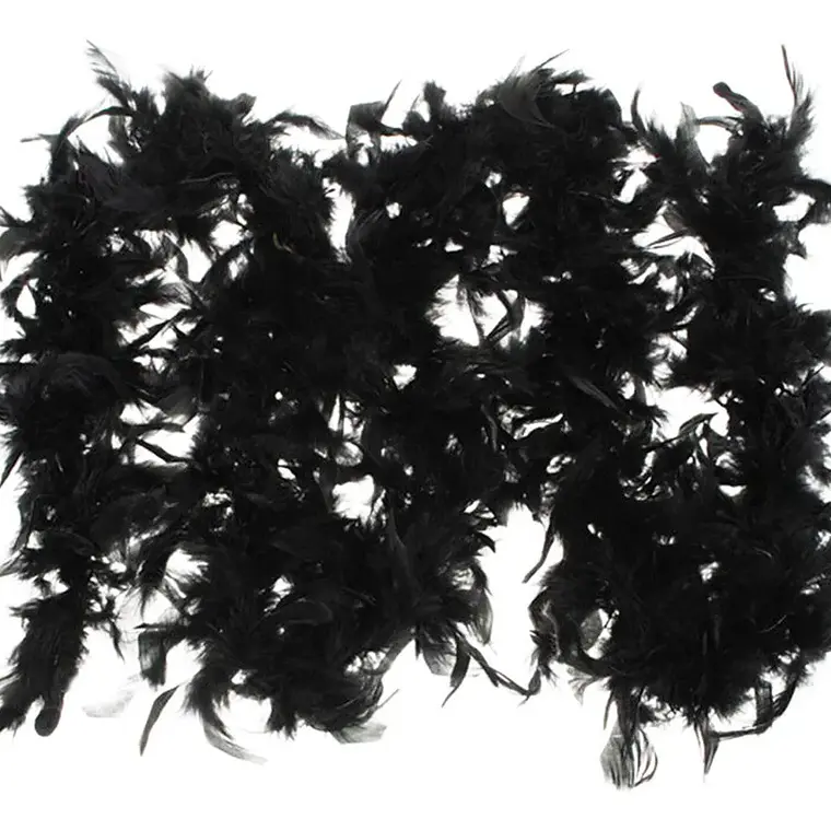 Boa 1,2mts De Plumas artificial negra Para Decoración y/o Manualidades 2