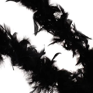 Boa 1,2mts De Plumas artificial negra Para Decoración y/o Manualidades