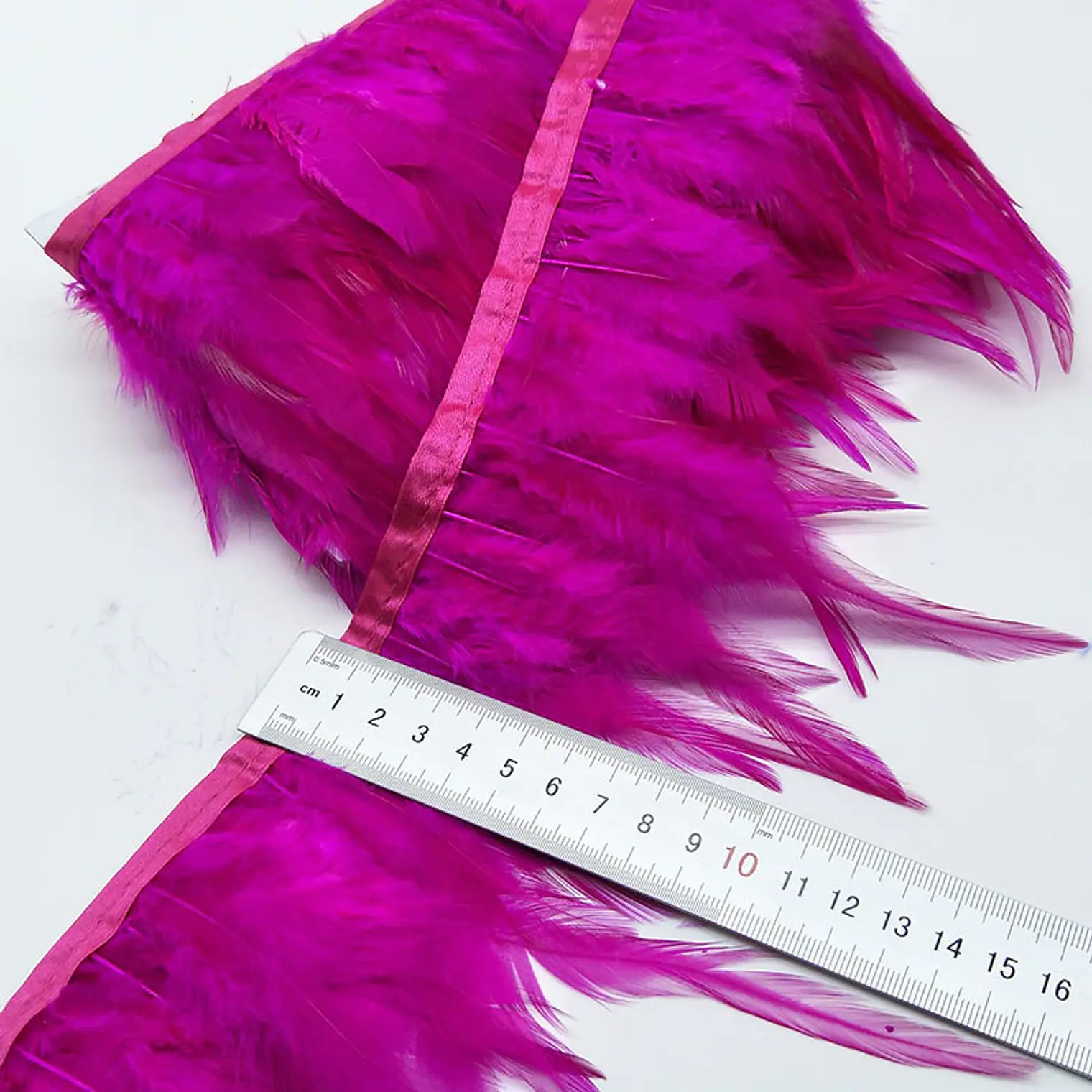 1 metro Boa Plumas Fucsia con morado 10 A 12 Cm punta 1