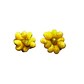 Aros flor conchitas pipi amarillo centro verde 1,5cm - Miniatura 2