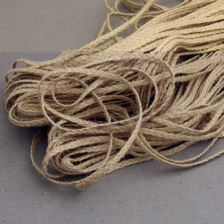 Rollo 5mts trenza De Yute Arpillera Natural Trenzada 2