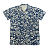 Camisa Polinesica diseño Anakena azul con blanco