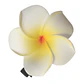 Flor Tipanie 8cm para el cabello blanca con amarillo con pinza - thumbnail 1