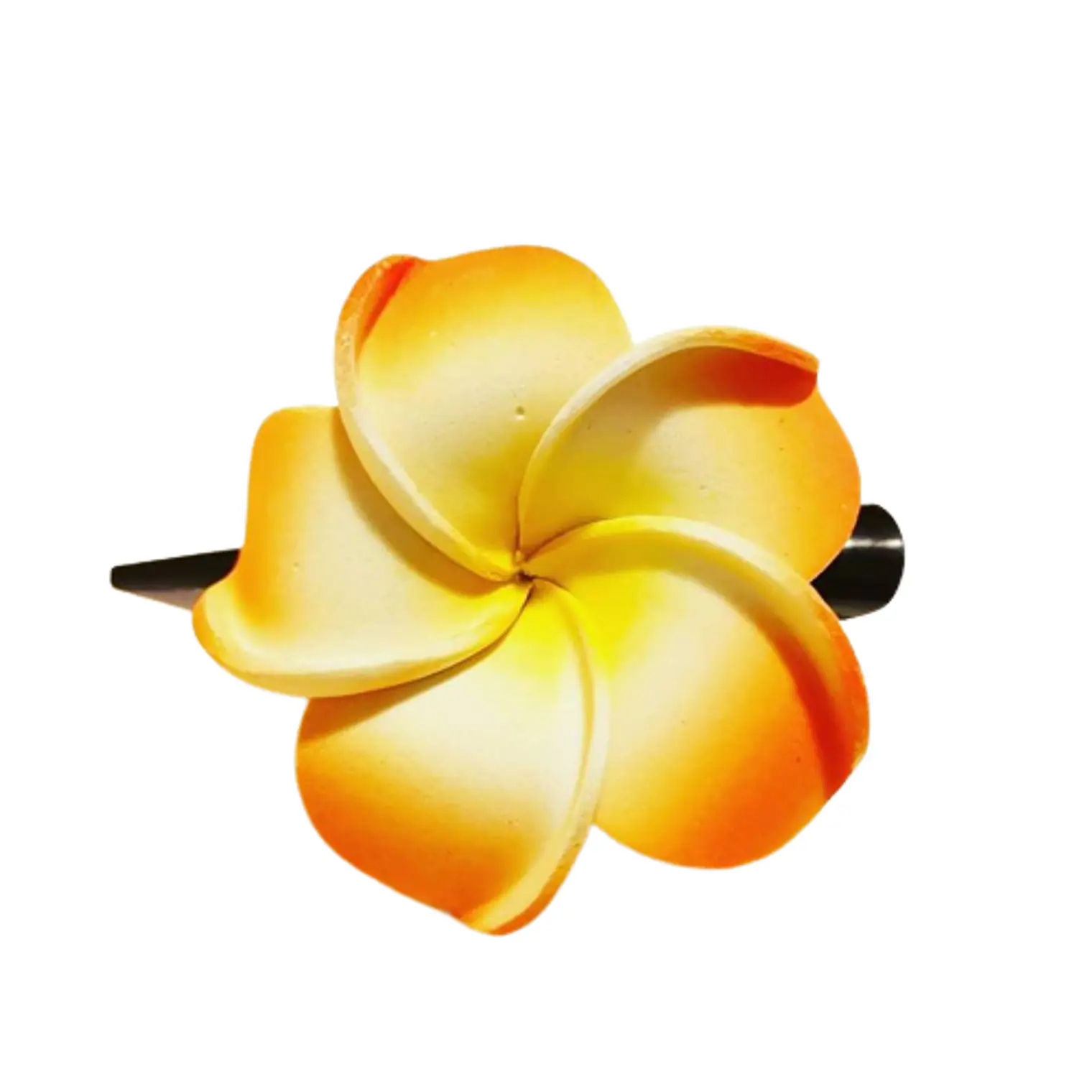 Flores Tipanie naranja con blanco con pinza 1