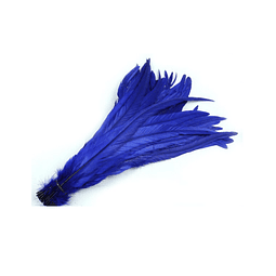 Bolsa 8 Plumas Largas Azul Entre 20 y 25cm Para Artesania