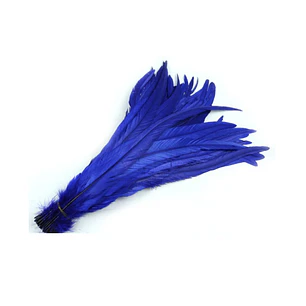 Bolsa 8 Plumas Largas Azul Entre 20 y 25cm Para Artesania