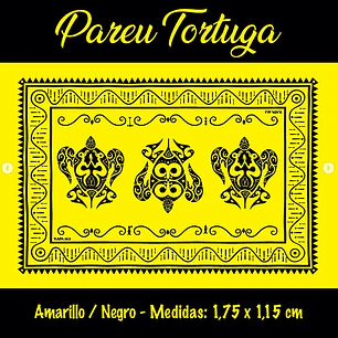 Pareo Napohe Grande Tortuga Amarillo / Negro 1,75X1,15MTS