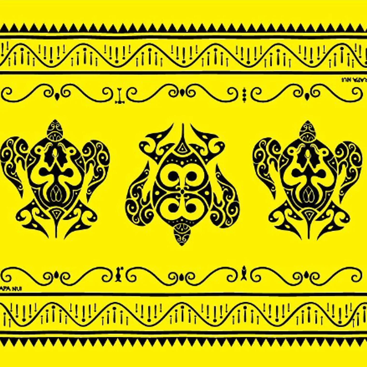 Pareo Napohe Grande Tortuga Amarillo / Negro 1,75X1,15MTS 1