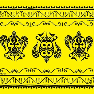 Pareo Napohe Grande Tortuga Amarillo / Negro 1,75X1,15MTS