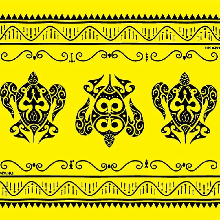 Pareo Napohe Grande Tortuga Amarillo / Negro 1,75X1,15MTS 1