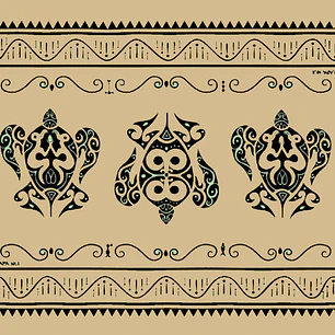 Pareo Napohe Grande Tortuga Beige / Negro 1,75X1,15MTS