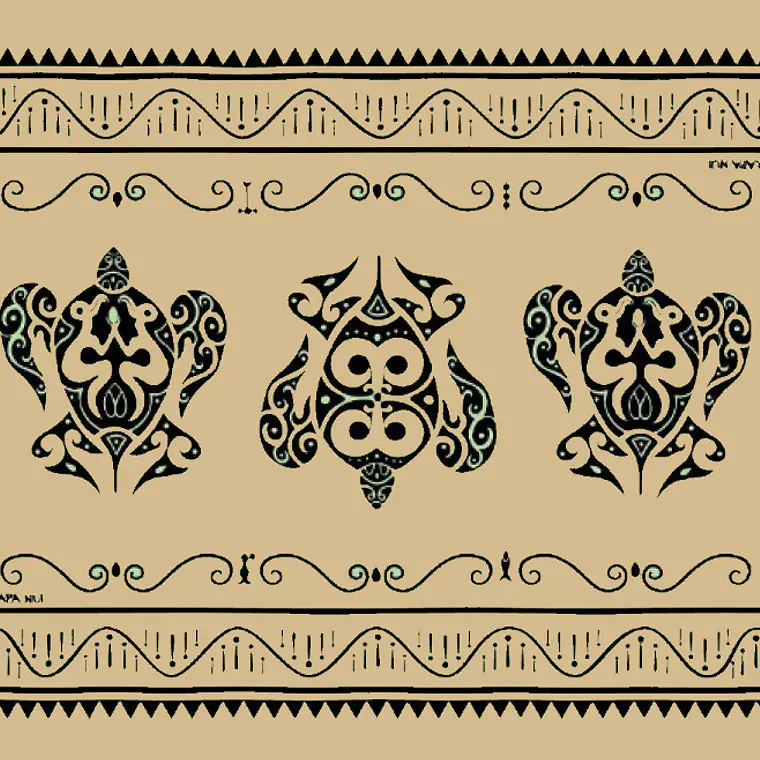 Pareo Napohe Grande Tortuga Beige / Negro 1,75X1,15MTS 1