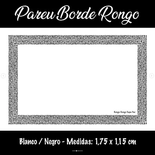 Pareo Borde Rongo Rongo blanco / negro 1,75X1,15MTS