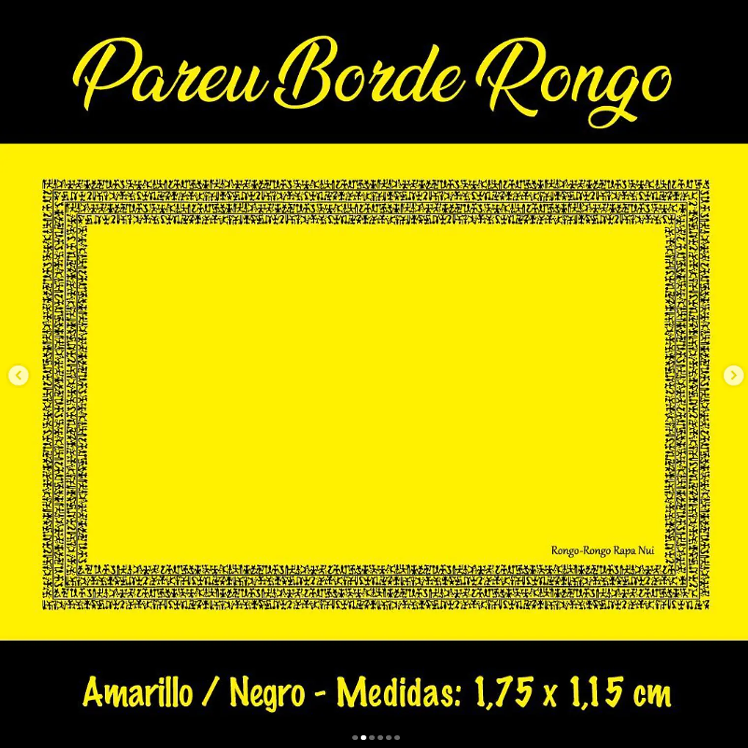 Pareo Borde Rongo Rongo amarillo / negro 1,75X1,15MTS 2