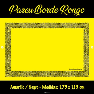 Pareo Borde Rongo Rongo amarillo / negro 1,75X1,15MTS